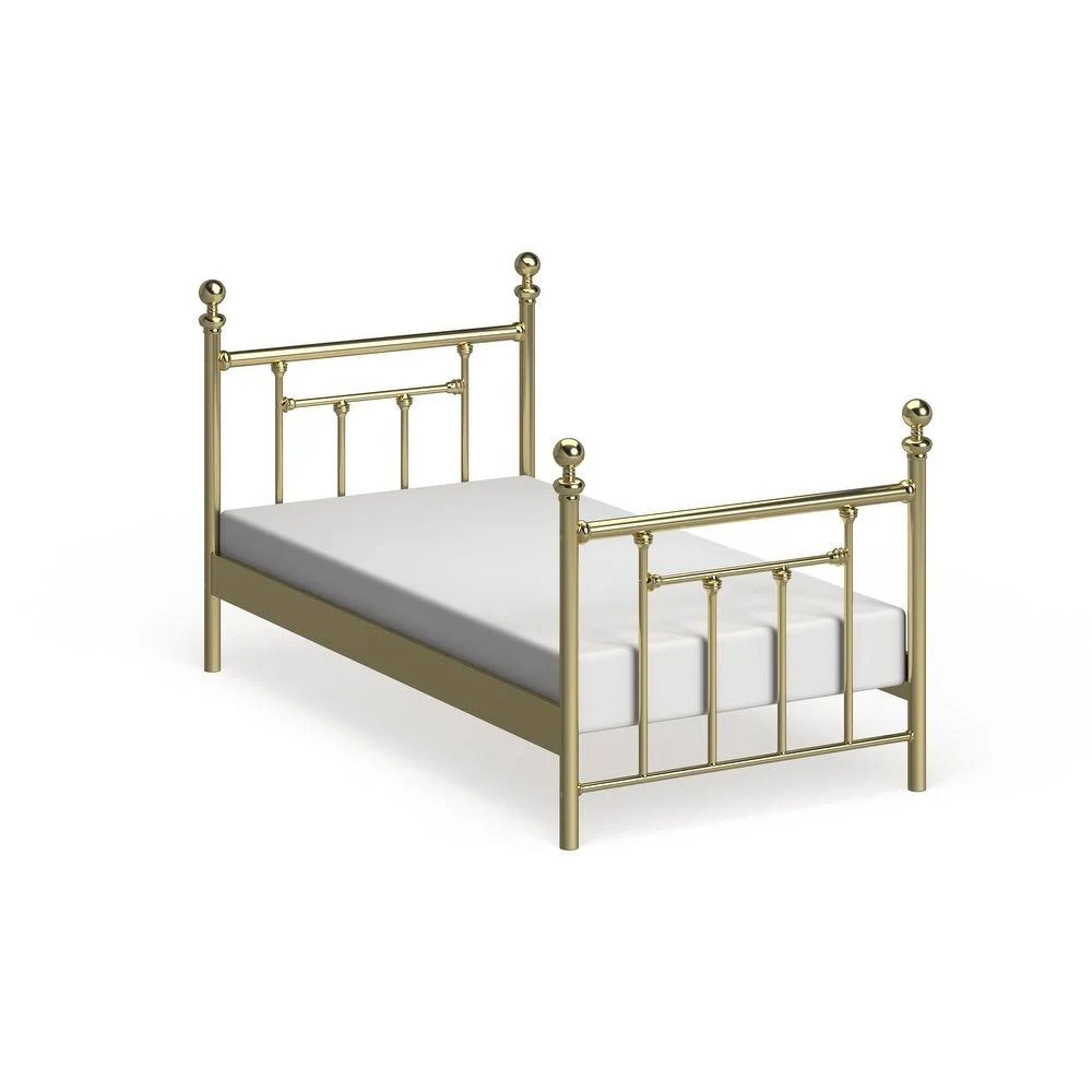 Copper Grove Aster Classic Brass Metal Head and Footboard Bed