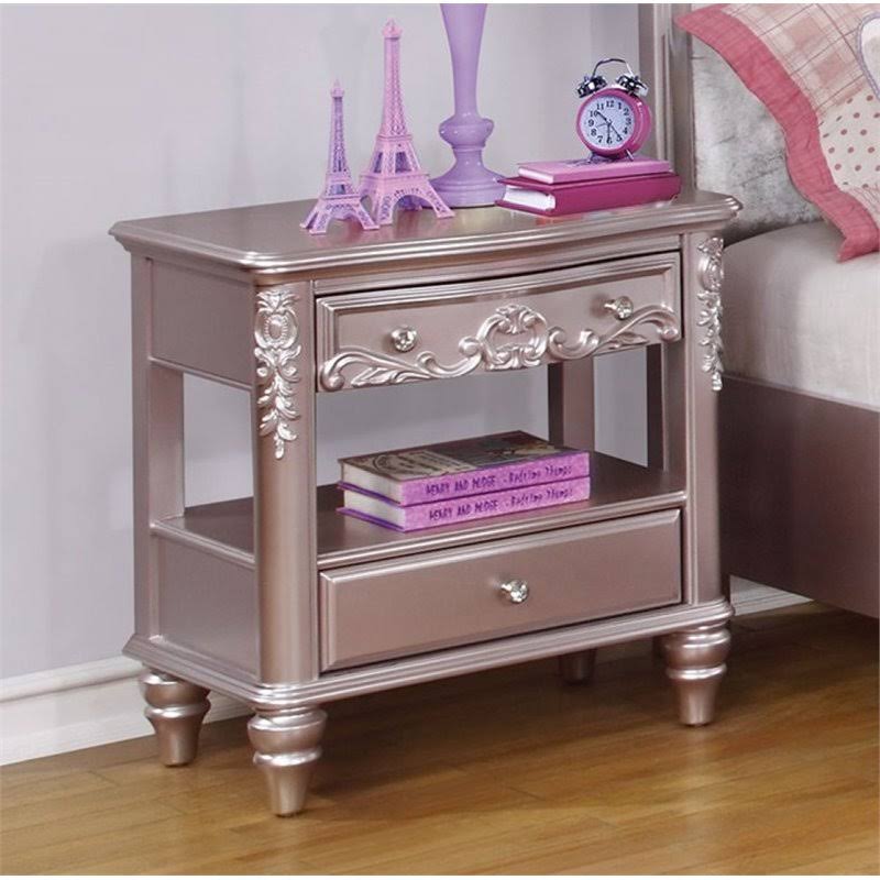 Coaster 400892 Caroline Metallic Lilac Nightstand