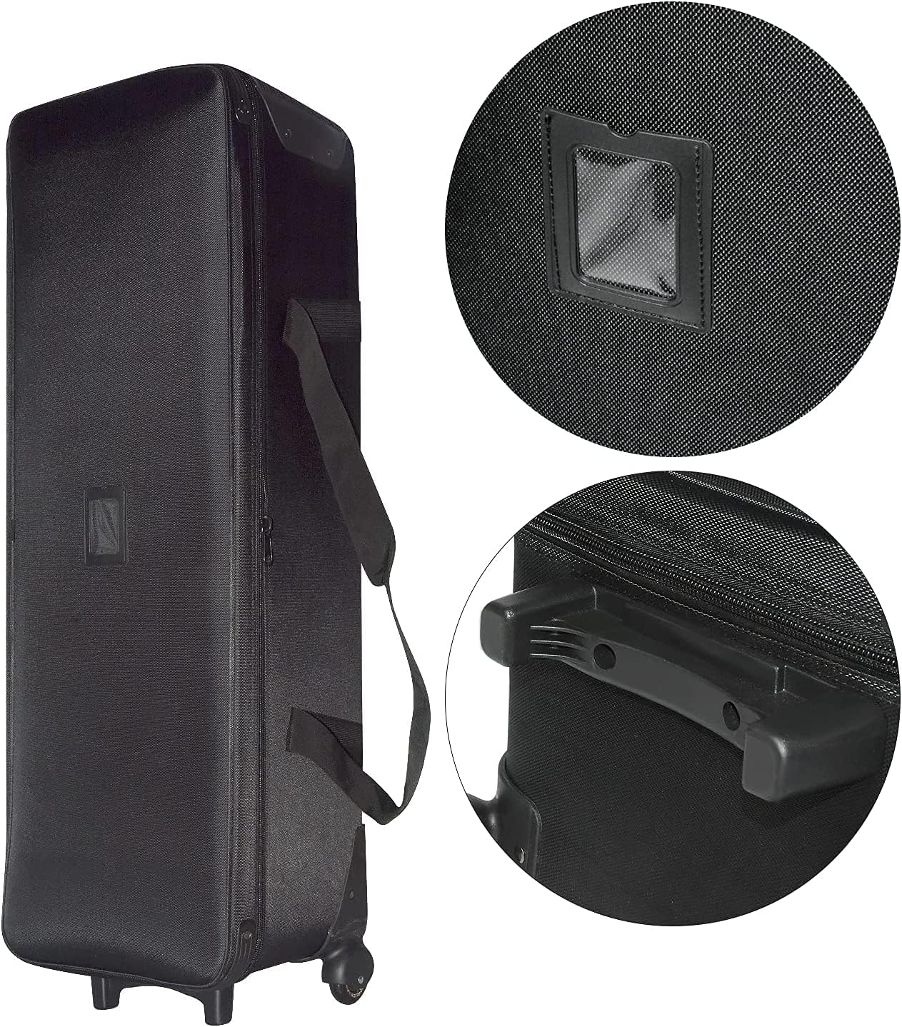 Bimiti Camera Trolley Case with Straps Padded Compartment and Wheels 44x15x11.8 inches Trolley Carrying Case for Light Stand, Tripod, Strobe Light, Cameras and Other Photographic Accessories Carring
