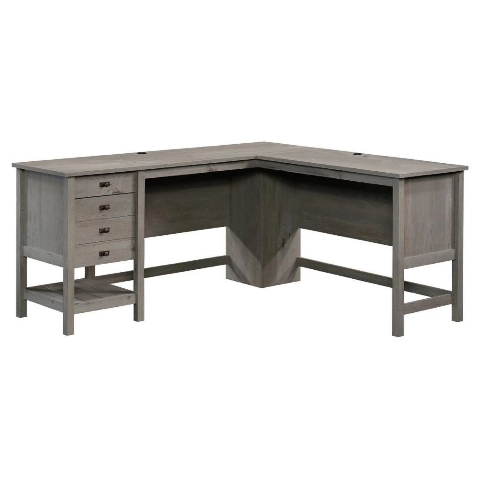 Home Square 3 Piece Set with 3-Shelf Bookcase L-Shape Computer Desk Coffee Table
