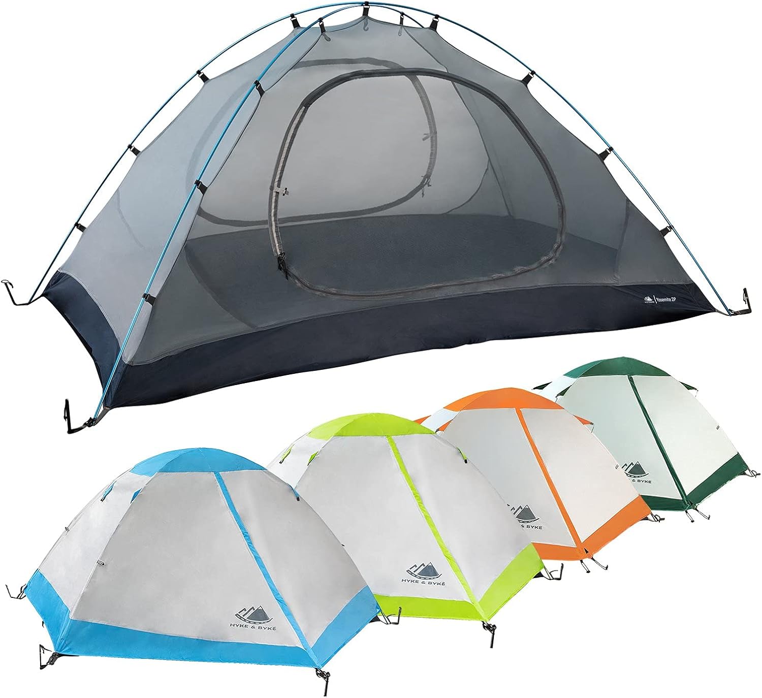 Hyke & Byke Yosemite Hiking & Backpacking Tent - 3 Season Ultralight, Waterproof Tent for Camping w/Rain Fly and Footprint - 1 Person or 2 Person