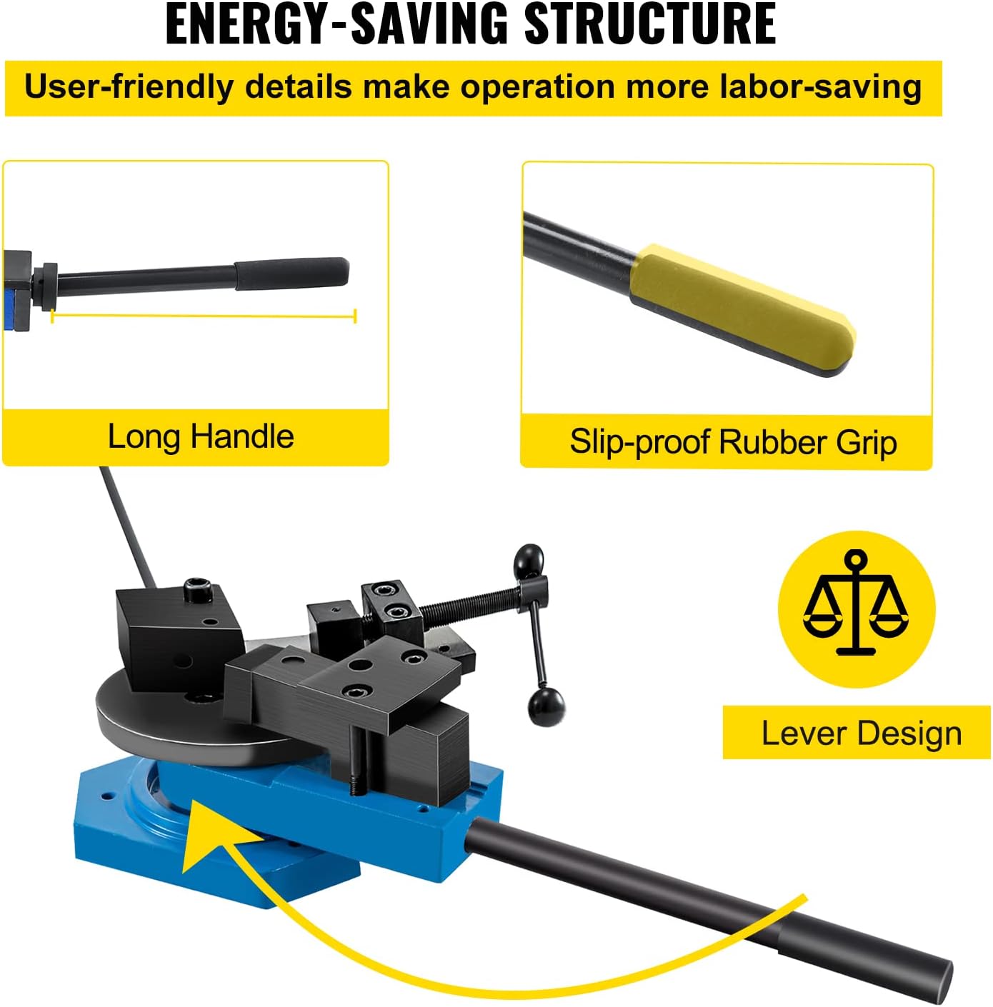 VEVOR SBG-40 Metal Scroll Bender High-Hardened Steel Scroll Bender Combination of Scroll Radius and Angle Bending Universal Metal Rod Bender For Steel Brass Cooper Aluminum