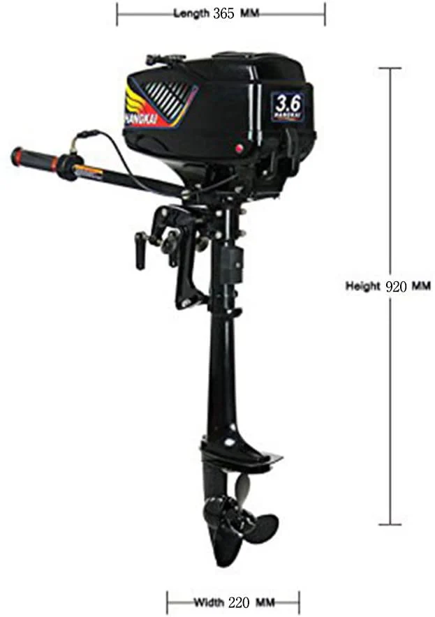 HANGKAI Boat Engine 2 Stroke 3.6HP Heavy Duty Outboard Motor 55CC Fishing Boat Engine with Water Cooling System CDI