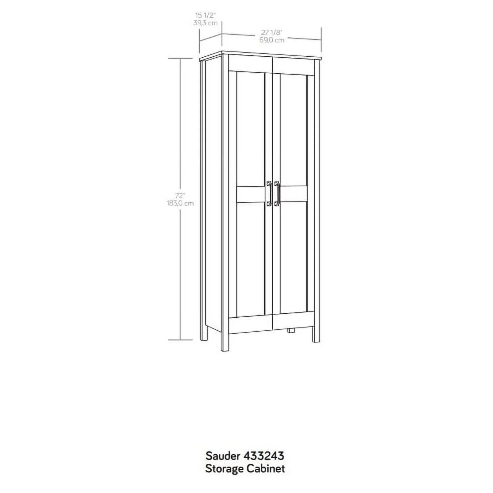 UrbanPro Engineered Wood 2-Door Storage Cabinet in Raven Oak Finish