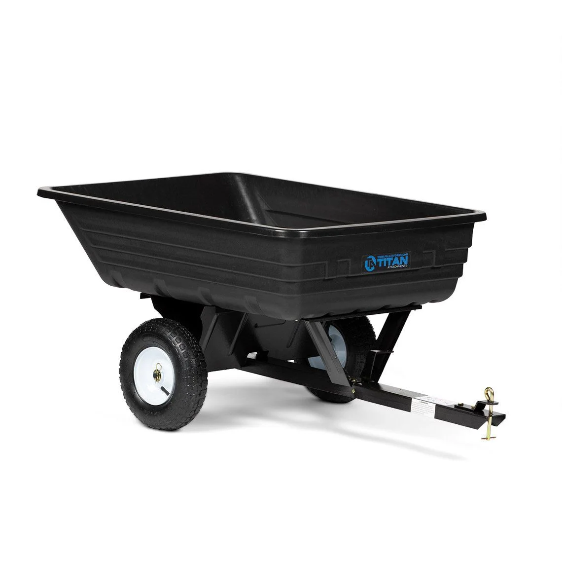 Titan Attachments 400 lb. (10 Cu. ft.) Economy Poly Dump Cart for Lawn Tractor - Curated Treasures Market