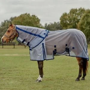 SmartMesh Ultimate Fly Sheet - 69 - White w/ Navy Check u0026 Navy Trim