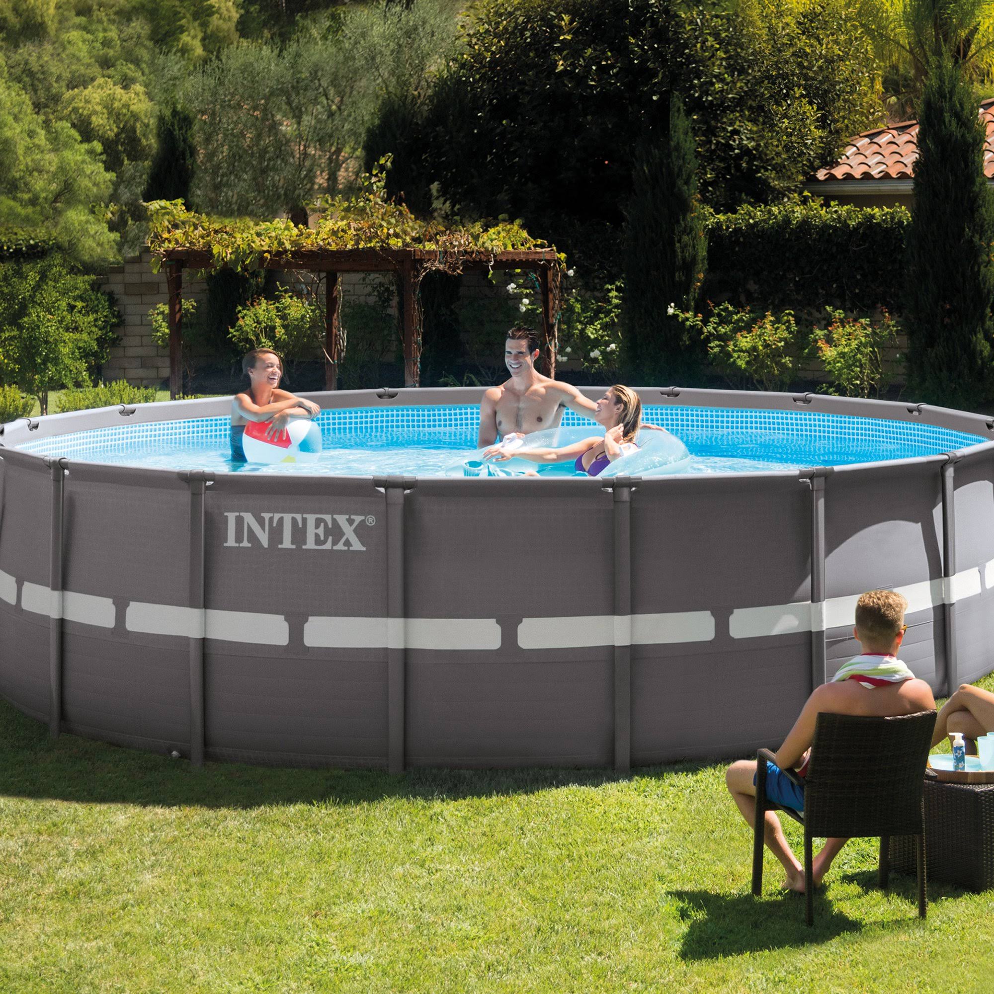 Intex 18& x 52x22 Ultra Frame Above Ground Swimming Pool Set with Sand Filter Pump