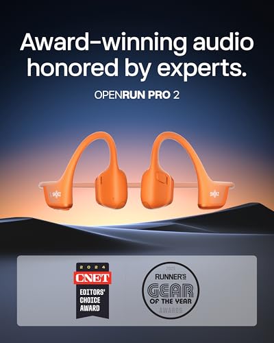 SHOKZ New OpenRun Pro 2 - Open-Ear, Bone Conduction Sport Headphones - with Reflective Strip - Sweat Resistant, Workout Headphones - Secure, Wireless, Comfortable Fit-Deep Bass and Smart Mic App