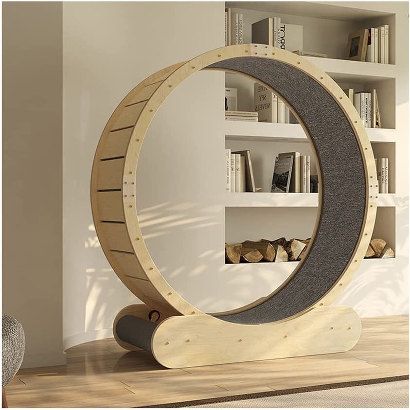 Cat Exercise Wheel Wooden Cat Wheel Exerciser Large Cat Exercise Wheel Pet Treadmill Toys Pet Running Machine for Pet Loss Weight and Daily Exercise for Cats Movement Wheel