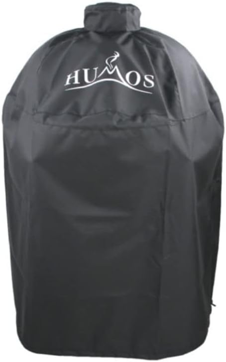 Humos - 21” Large Ceramic Kamado, Grill Cooker + Oven + Smoker (With Trolley, Wheels and Cast Iron Vent) Cooking Area 268 Sq Inches, Red