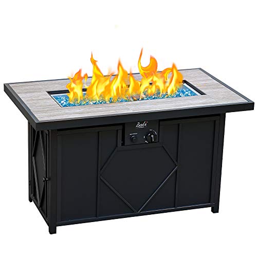 BALI OUTDOORS 50000 BTU Propane Fire Pit with Lid, 28 inch Fire Pit Table Outdoor, Black Firepits for Outside Backyard, Patio