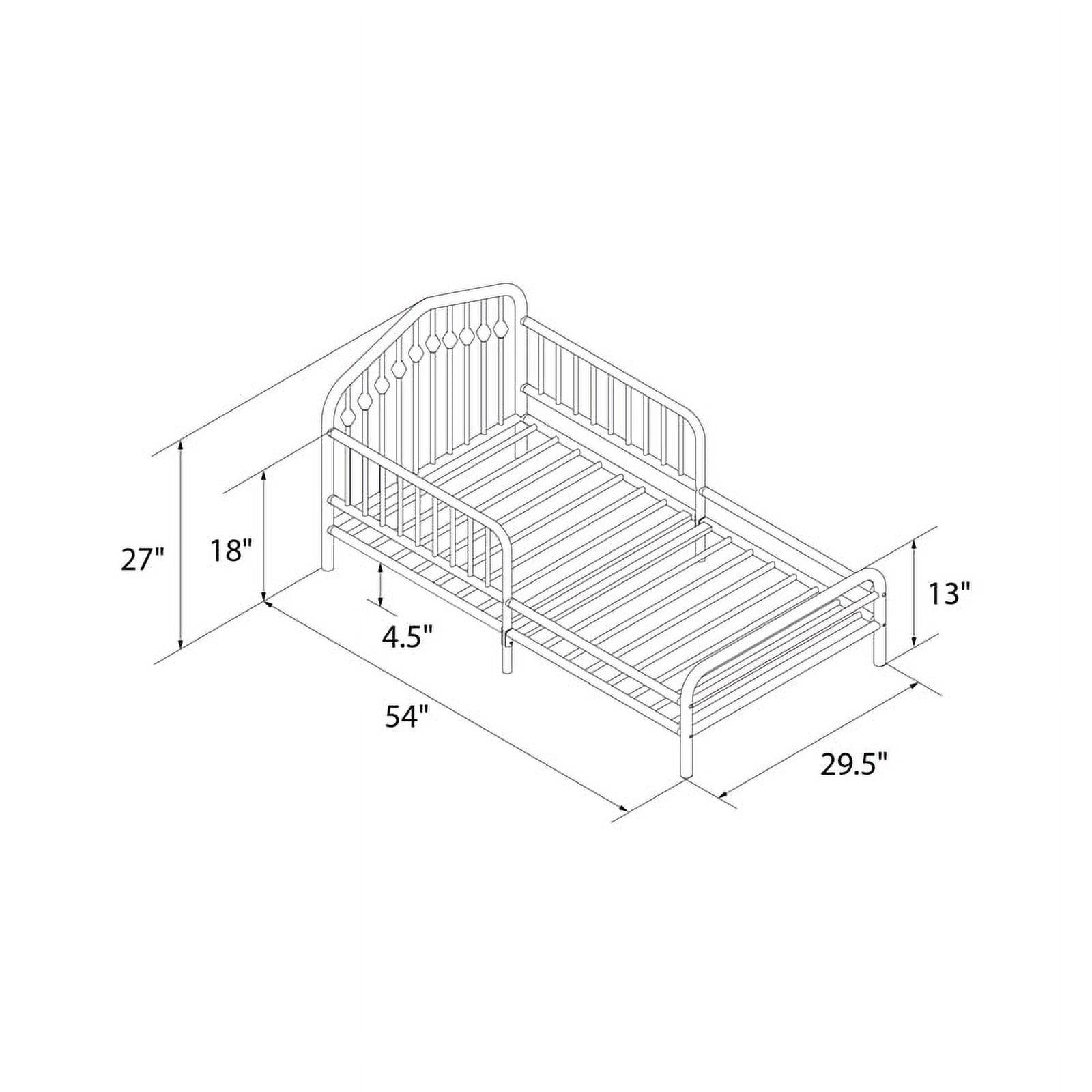 Pemberly Row Modern / Contemporary Metal Toddler Bed in Sage Green