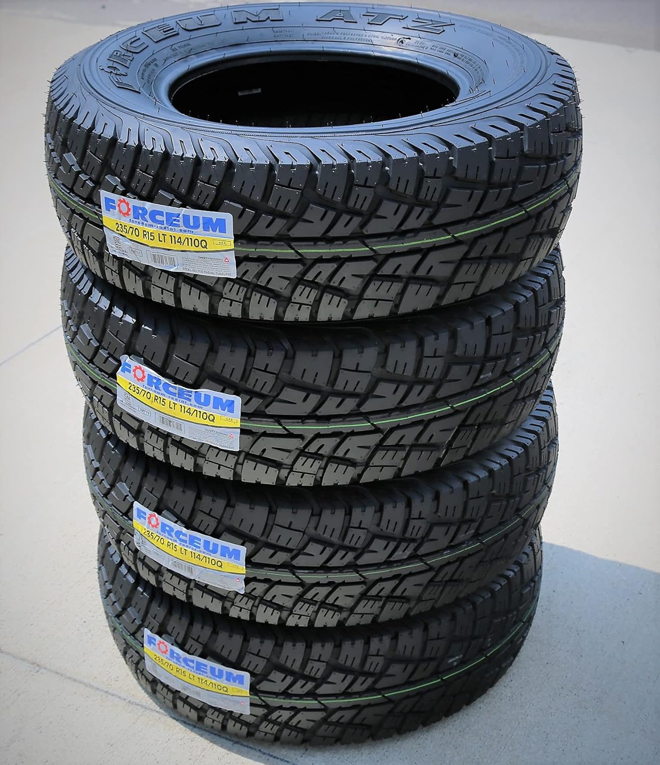 Forceum ATZ A/T All-Terrain Off-Road Light Truck Radial Tire-LT235/70R15 235/70/15 235/70-15 114/110Q Load Range E LRE 10-Ply BSW Black Side Wall