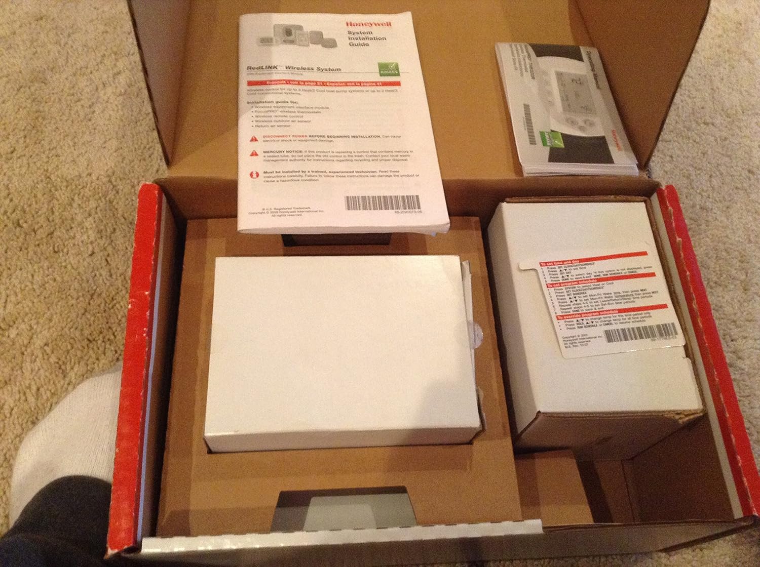 Honeywell YTH6320R1001, Programmable Redlink Enabled Wireless Focuspro Thermostat Kit, 1, White