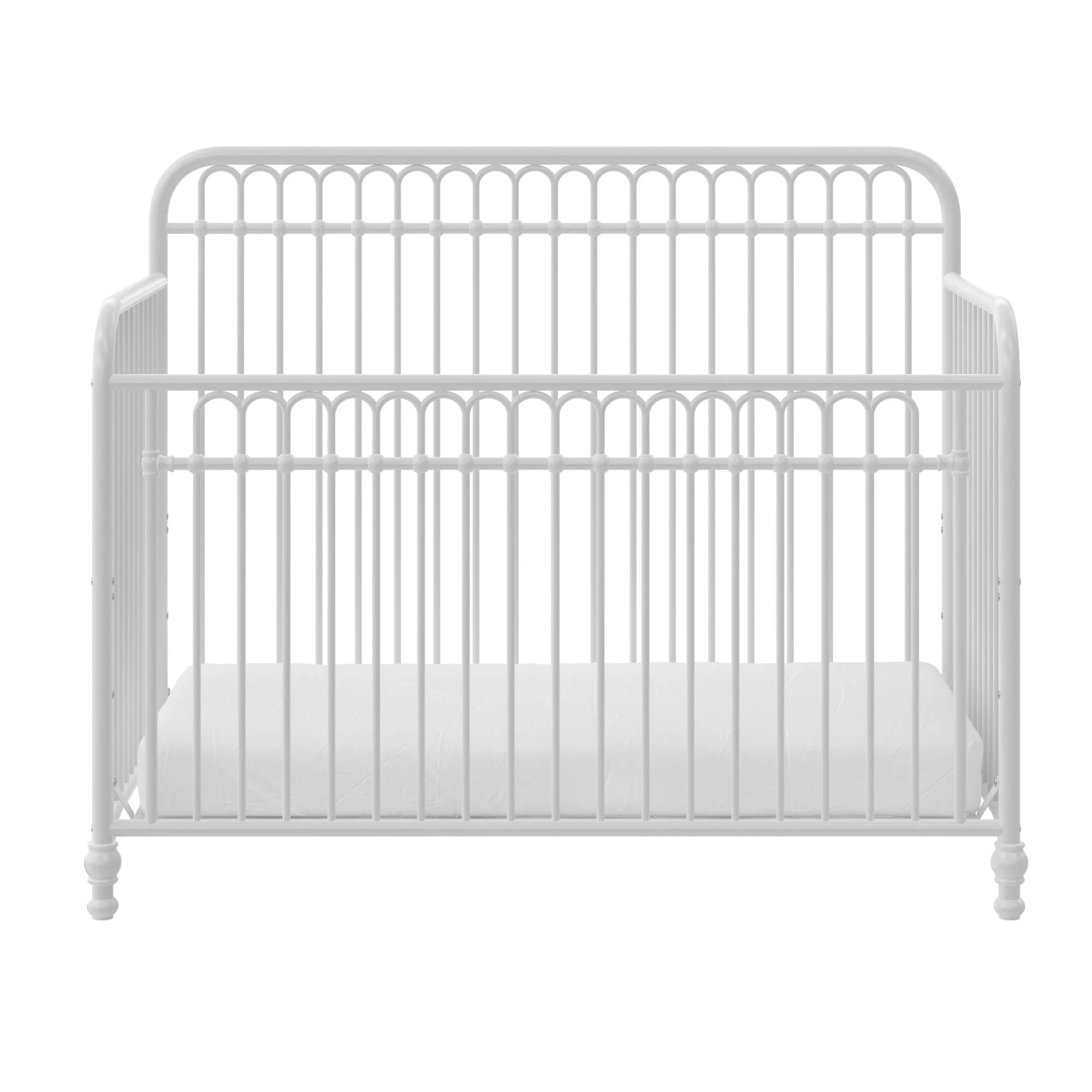 Little Seeds Ivy 3-in-1 Convertible Metal Crib, Off White - Curated Treasures Market