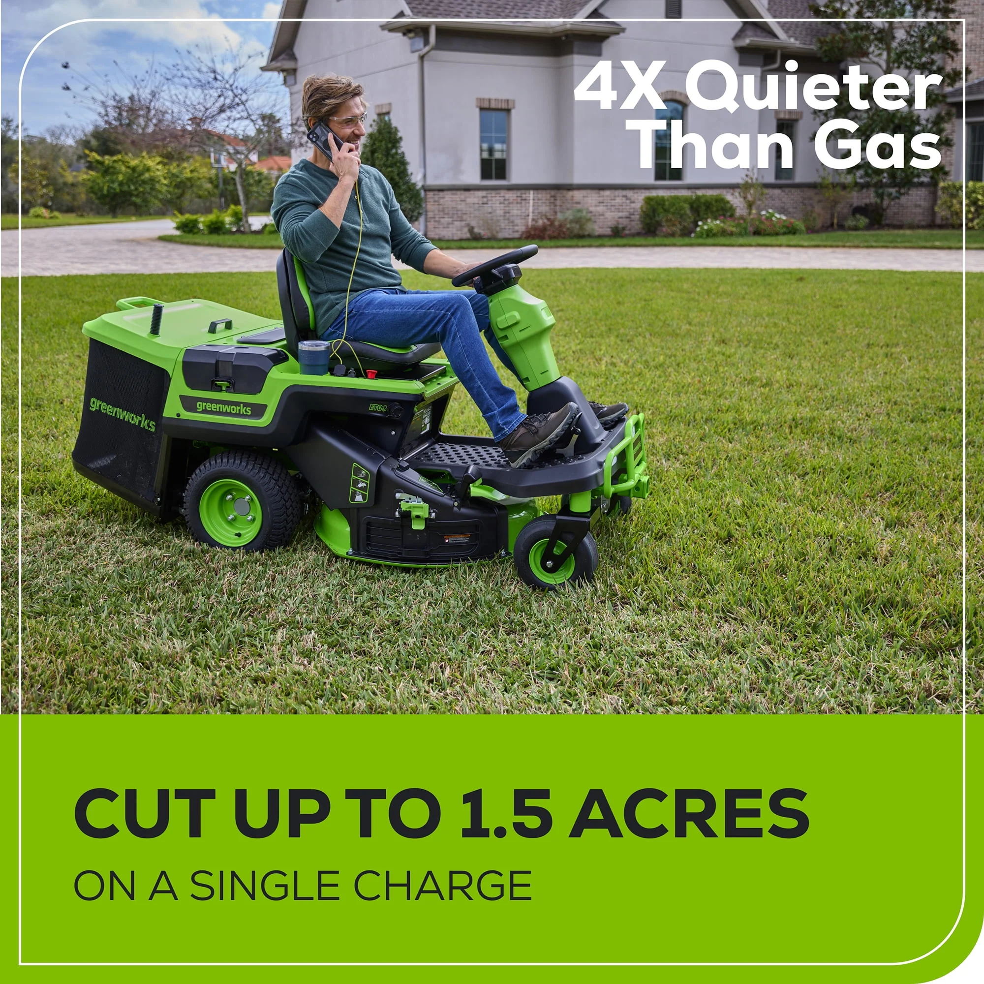 Greenworks 60V 30” CrossoverZ Zero Turn Riding Lawn Mower with (3) 8.0 Ah, (1) 4.0 Ah Batteries & 600-Watt Charger 7422702