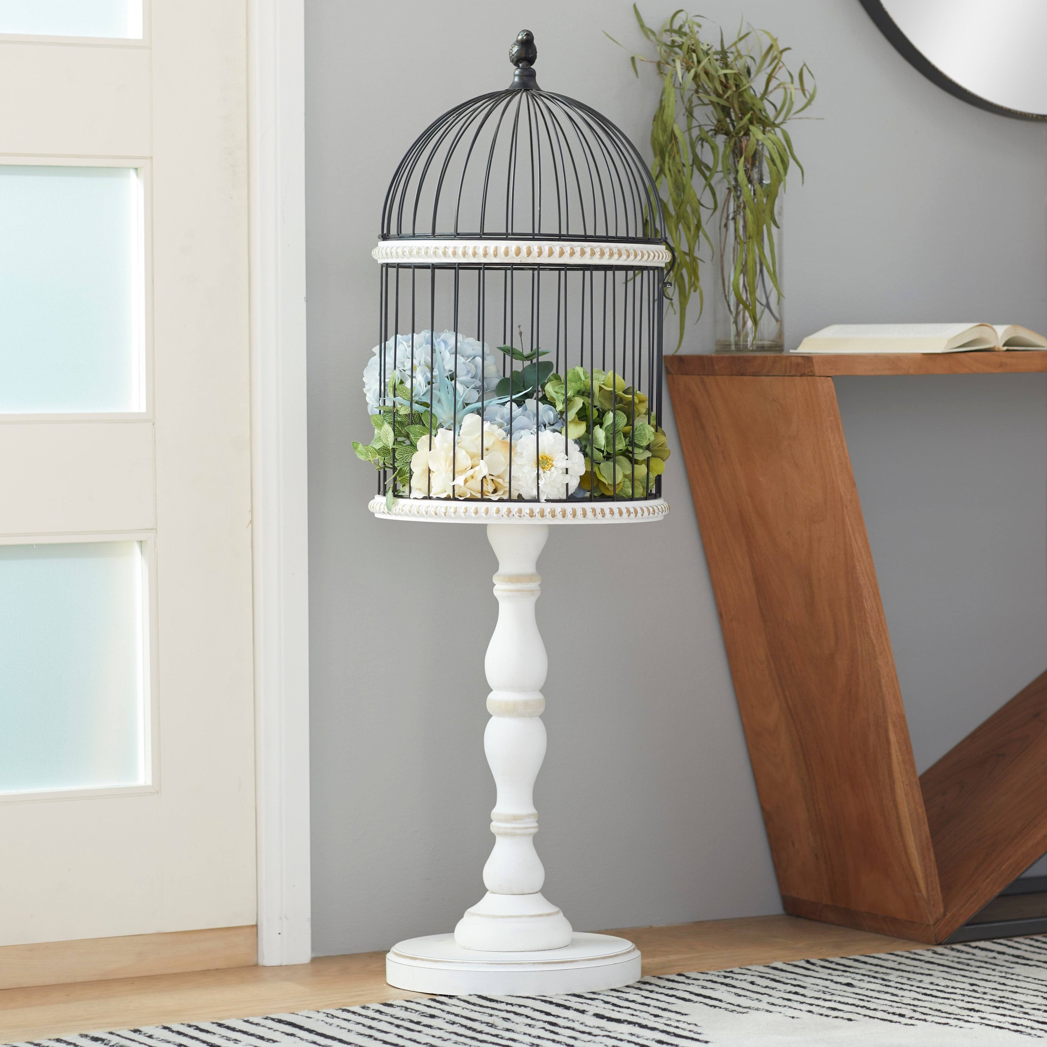 Litton Lane White Farmhouse Wood Birdcage