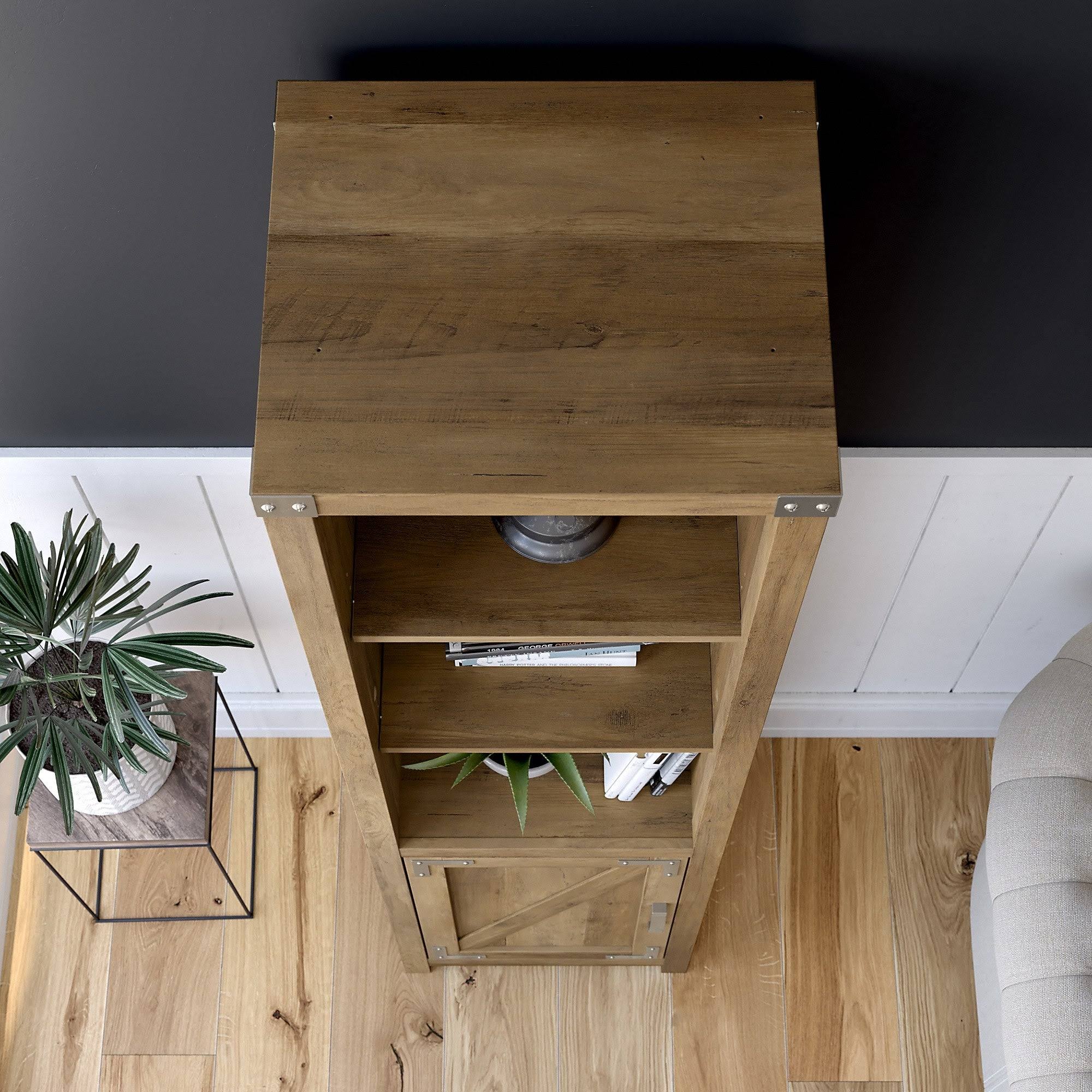 kathy ireland Home Cottage Grove - Bookcase - 5 shelves - laminated engineered wood - reclaimed pine