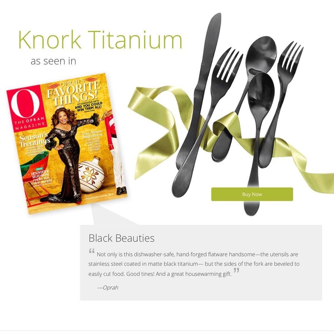 Knork Black Matte Titanium Coated Stainless 20-Piece Set