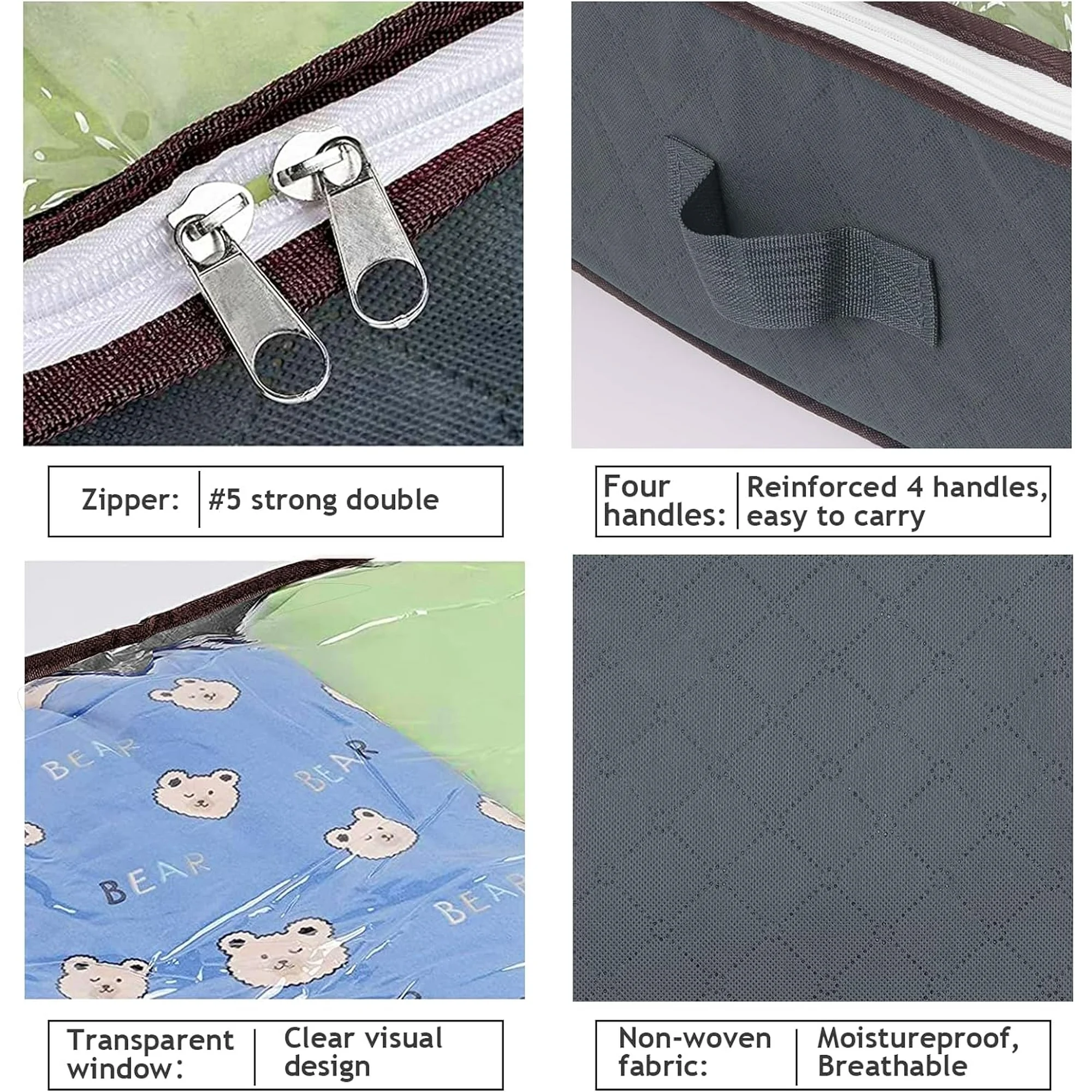 90L Under Bed Storage Containers, Foldable Storage Bins with  Window for Blankets, Clothes, Linens,