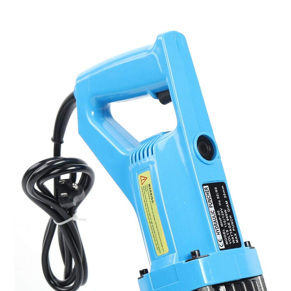 Electric Hydraulic Hole Puncher, 110V 10T Hole Digger Force Puncher Hydraulic Hole Punching Tool with 5 Types Dies for Iron Plate Copper Aluminum Angle Steel - Cutting Thickness Up to 1/4''