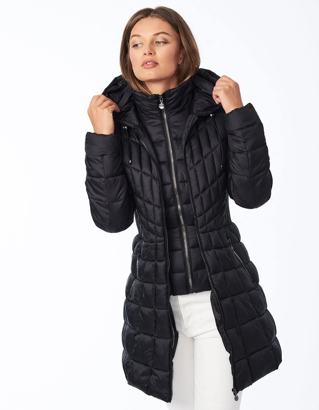 Bernardo Hooded Packable Puffer Coat - Black