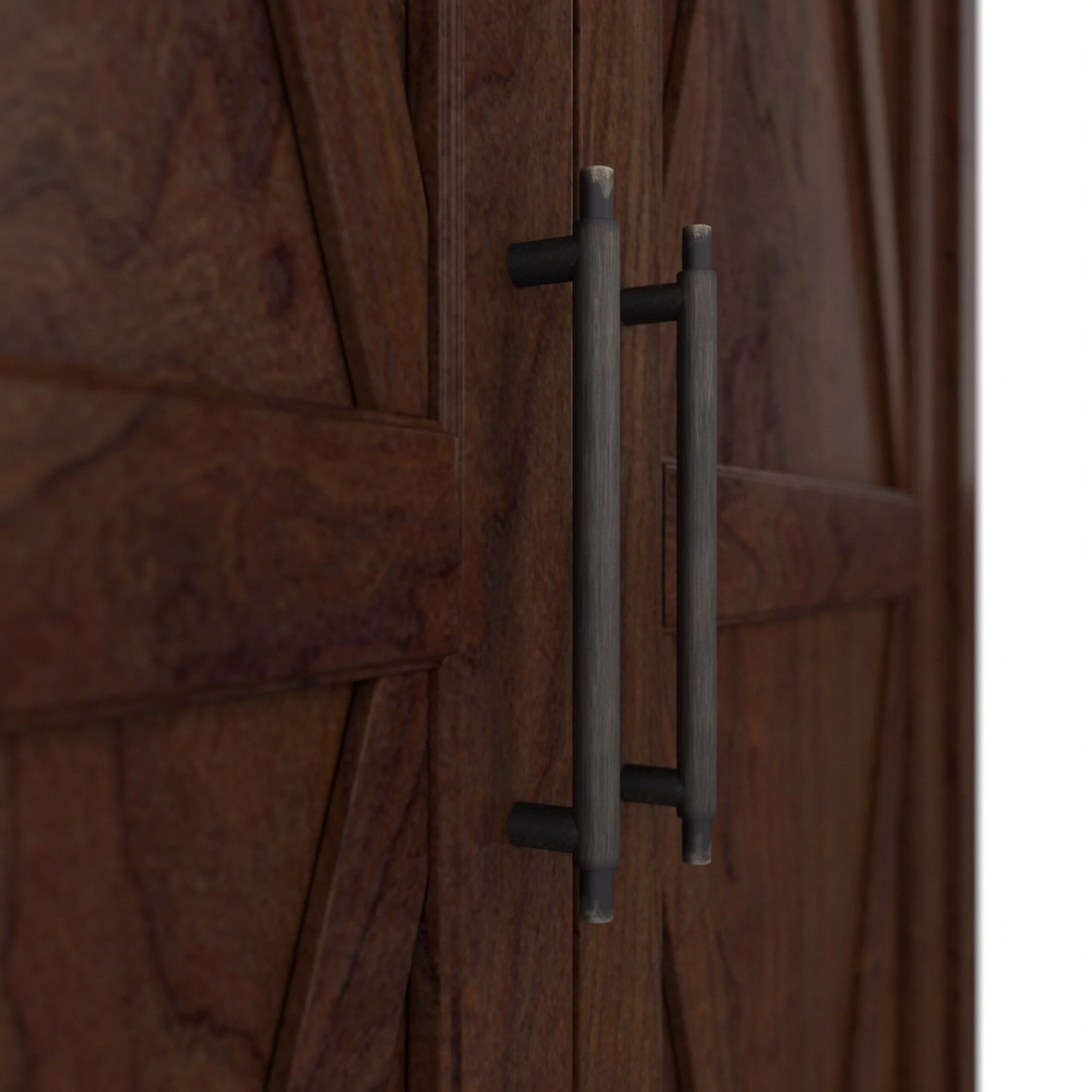 Bush Furniture Key West Tall Bathroom Storage Cabinet with Doors, Bing Cherry