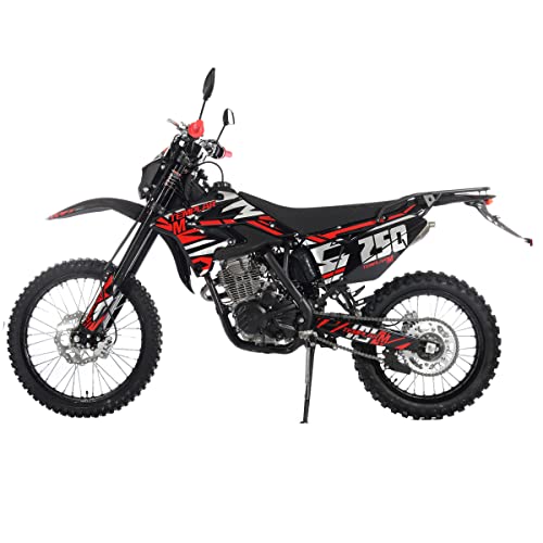 X-PRO Templar M 250cc Dirt Bike with Zongshen Engine 5 Speed Pit Bikes Adult Pitbike, Big 21"/18" Wheels! (Black)