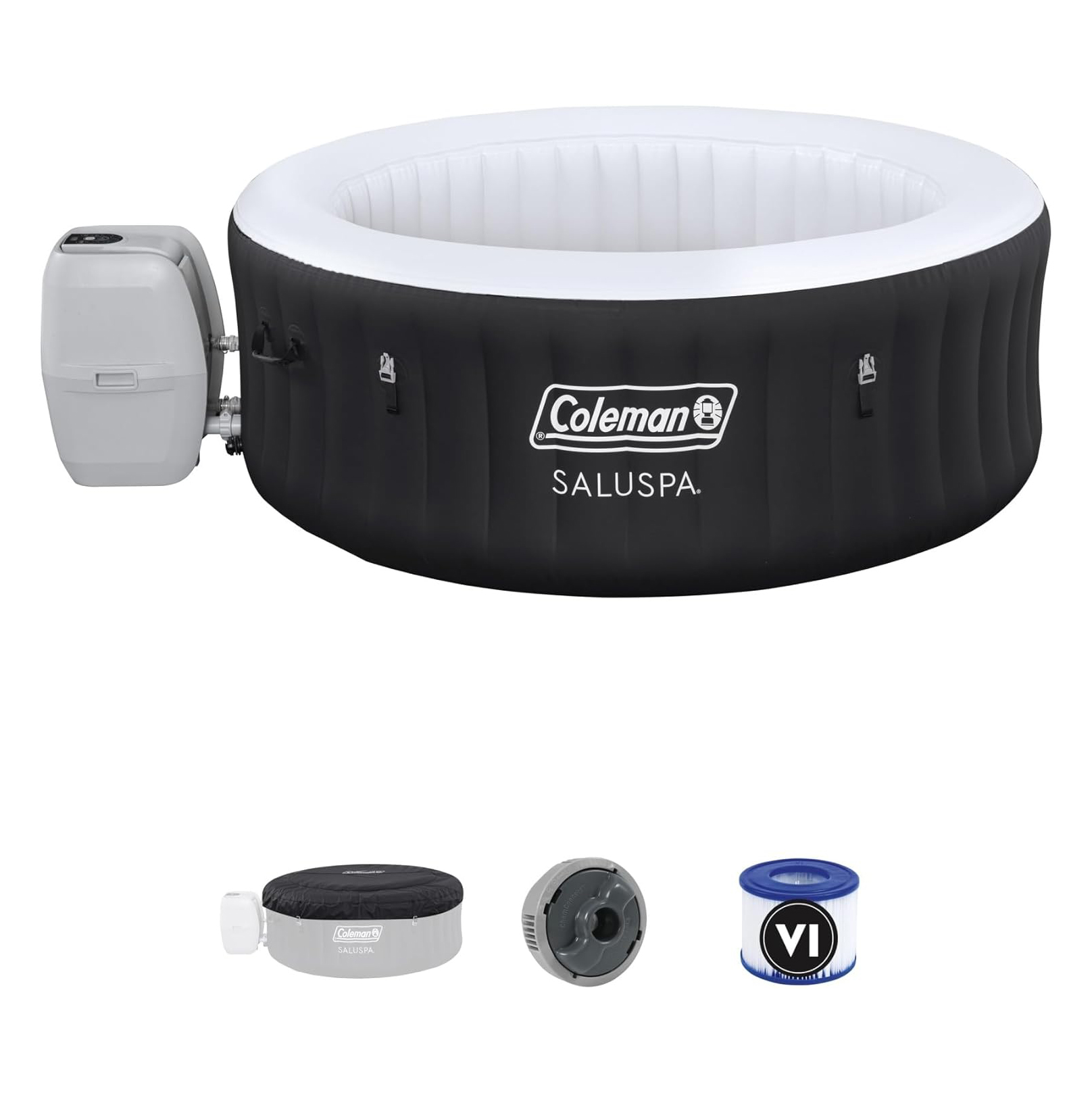 Inflatable Hot Tub Round Portable Outdoor Spa with 20 Soothing Air Nozzles and Cover
