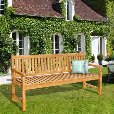 Jan Solid Wood Garden Bench Highland Dunes Size: 36x22 H x 71x22 W x 24x22 D