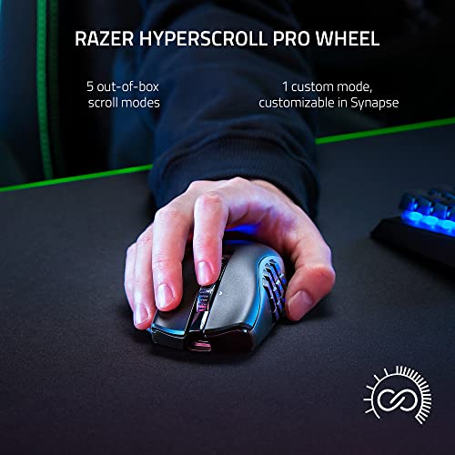 Razer Naga V2 Pro Wireless Gaming Mouse: Interchangeable Side Plate w/ 2, 6, 12 Button Configurations - Focus+ 20K DPI Optical Sensor - Fastest Gaming Mouse Switch - Chroma RGB Lighting