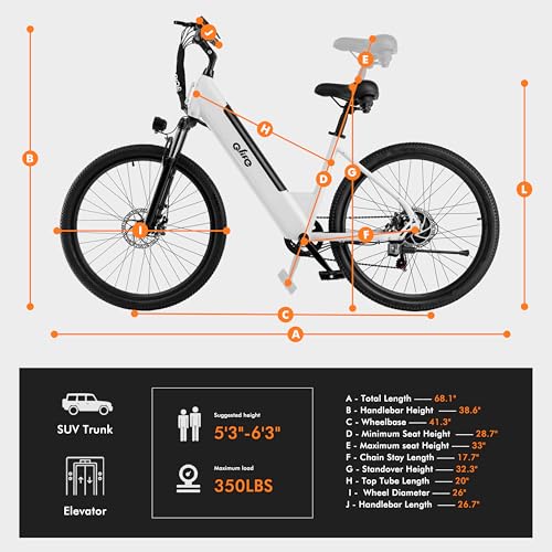 Cityone Electric Bike for Adults 26" Step-Through 22MPH Ebike with 2.1" Tire,UL2849 Certified Built-in Removable Battery,Peak 750W Motor Ebikes with 7 Speed, Commuter E Bicycle