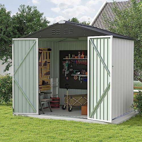 Patiowell 3 x 3 FT Outdoor Storage Shed,Small Garden Tool Storage Shed with Sloping Roof and Single Lockable Door, Outdoor Shed for Backyard Garden Patio Lawn, Grey