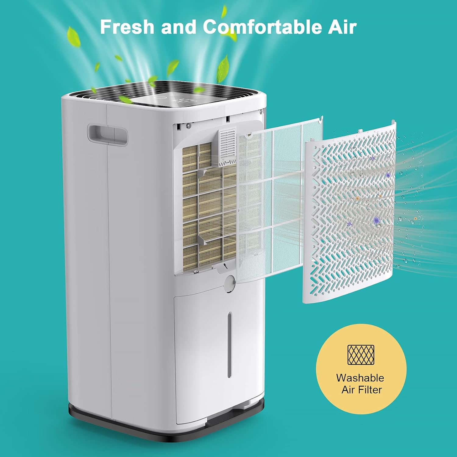 Kesnos 70 Pint Dehumidifiers for Spaces up to 4500 Sq Ft at Home and Basements PD253D,White