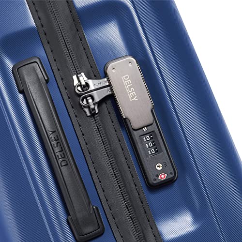 DELSEY Paris Cactus Hardside Luggage with Spinner Wheels, White/Blue, Carry-On 19 Inch