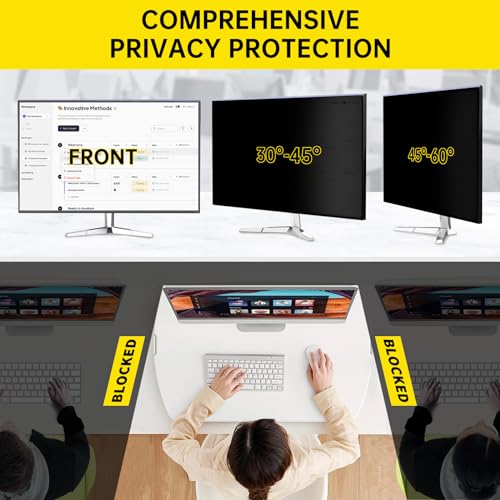 DEJIMAX Computer Privacy Screen for Computer Monitor, Anti-Blue Light Monitor Privacy Screen Fliter, Anti-UV Computer Screen Privacy Shield