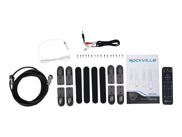 Rockville TM80B Bluetooth Home Theater Tower Speaker System w/2 8x22 subwoofers!