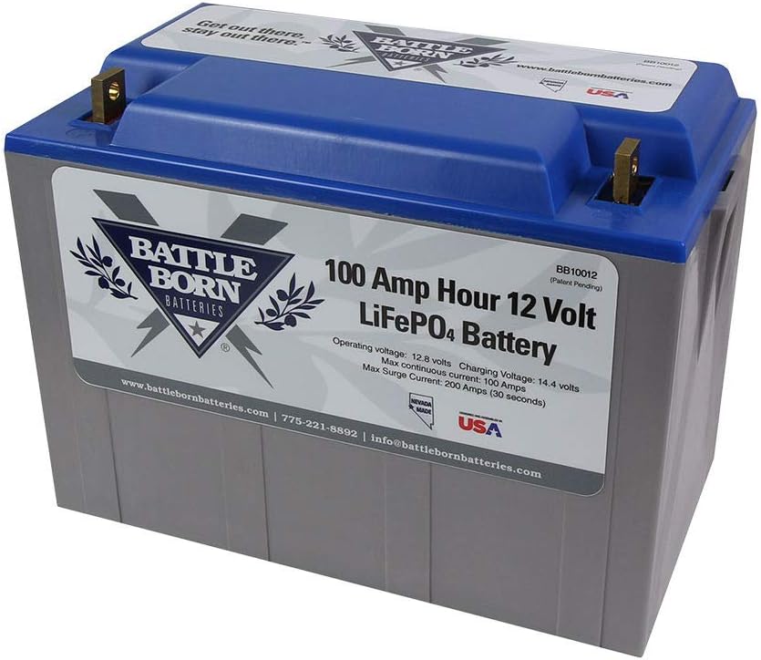 Battle Born Batteries LiFePO4 Deep Cycle Battery - 100Ah 12v with Built-In BMS - 3000-5000 Deep Cycle Rechargeable Battery - Perfect for RV/Camper, Marine, Overland/Van, and Off Grid Applications