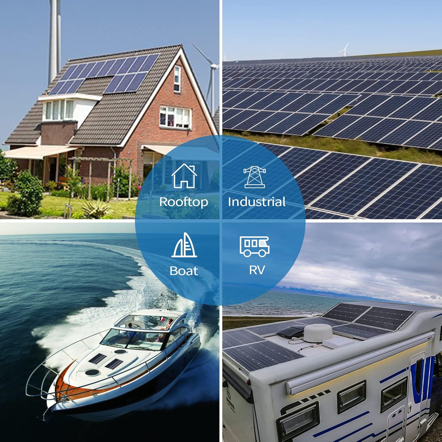ACOPOWER Solar Panel Kit, 800W 12/24V Polycrystalline Off-Grid System for RV Home Marine with 8PCs 100W Rigid Solar Panels/60A MPPT Controller/Z-Brackets/Y Connectors/Solar Cables/Cable Entry Housing