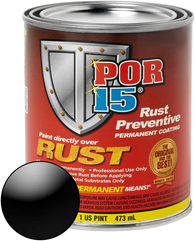 POR-15 Rust Preventive Coating- Gray - 1 pt - Stop Rust & Corrosion Permanently, Anti-Rust Non-Porous Protective Barrier Pack of 2