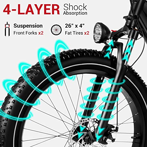 Himiway Cruiser Electric Bike, 750W 60MI 48V 17.5Ah Battery 26"x4" Fat Tire,25MPH Top Speed, 7 Speed, 350LBS Payload,UL Certified