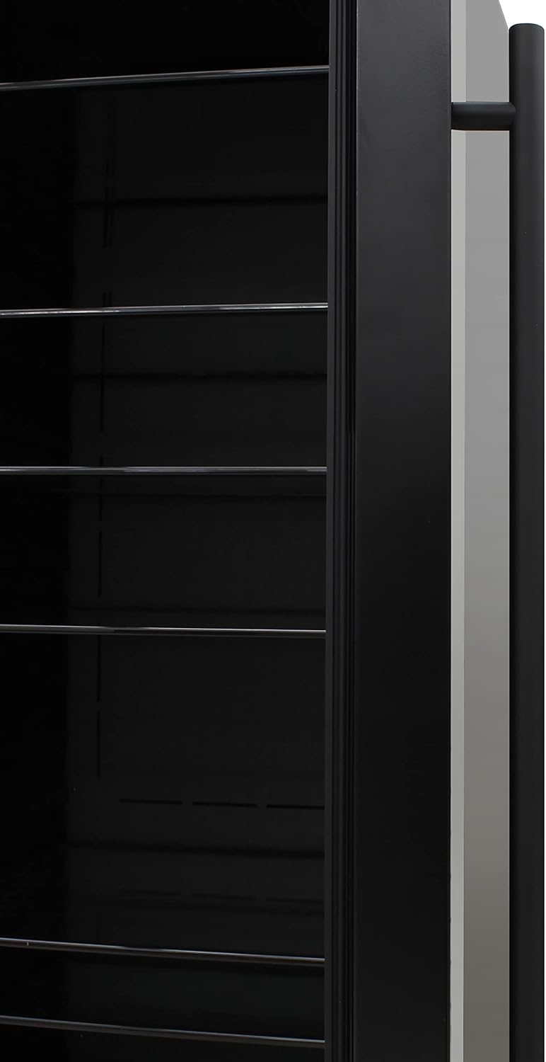 Apartment Size Refrigerator 21 Cu. Ft. Full Fridge for Kitchen, Apartment, Pantry, Garage, House with Adjustable Glass Shelves and Blue LED Lighting, Single Zone, 29.5 inch wide, Black