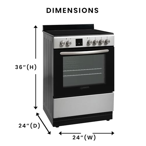 Equator 24” Freestanding Electric Cooking Range in Stainless with Convection Oven”