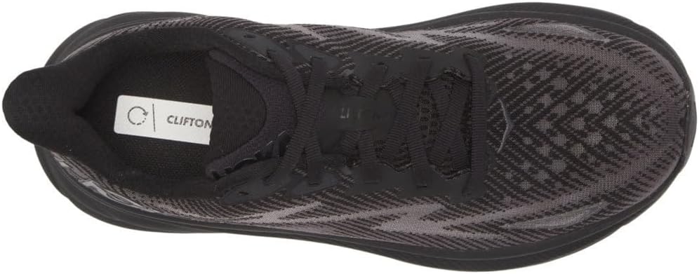 Hoka Women's Clifton 9 Sneaker, Black/Black, 9.5