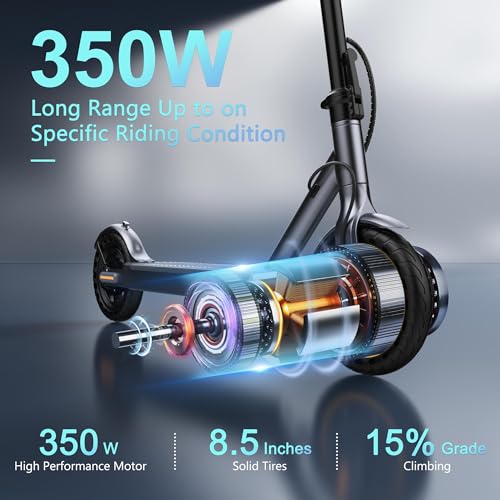 VOLPAM Electric Scooter, 350W/500W, 8.5/10 Tires, 12/21/28 Miles Range, 16/19/22Mph, Folding E-Scooter with Dual Braking