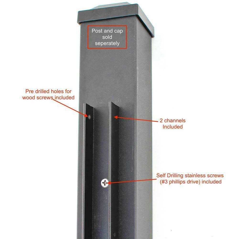 6-ft H x 1-1/2-in W Black Aluminum Privacy Fence Channel Kit - Shop Hardware Tools Online Store