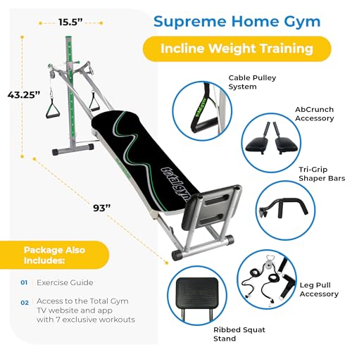 Total Gym APEX Versatile Indoor Home Gym Workout Total Body Strength Training Fitness Equipment