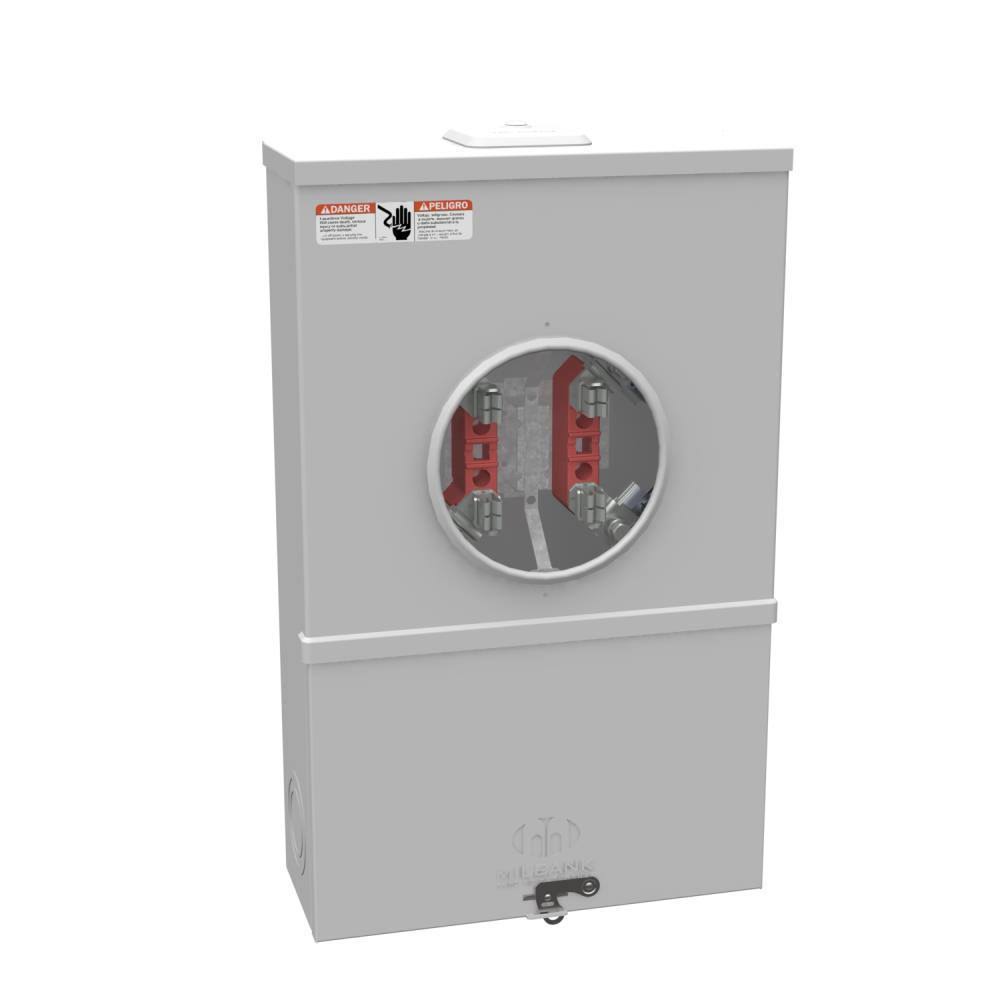 Milbank 200 Amp 4-Terminal Ringtype Link Bypass Overhead/Underground Meter Socket