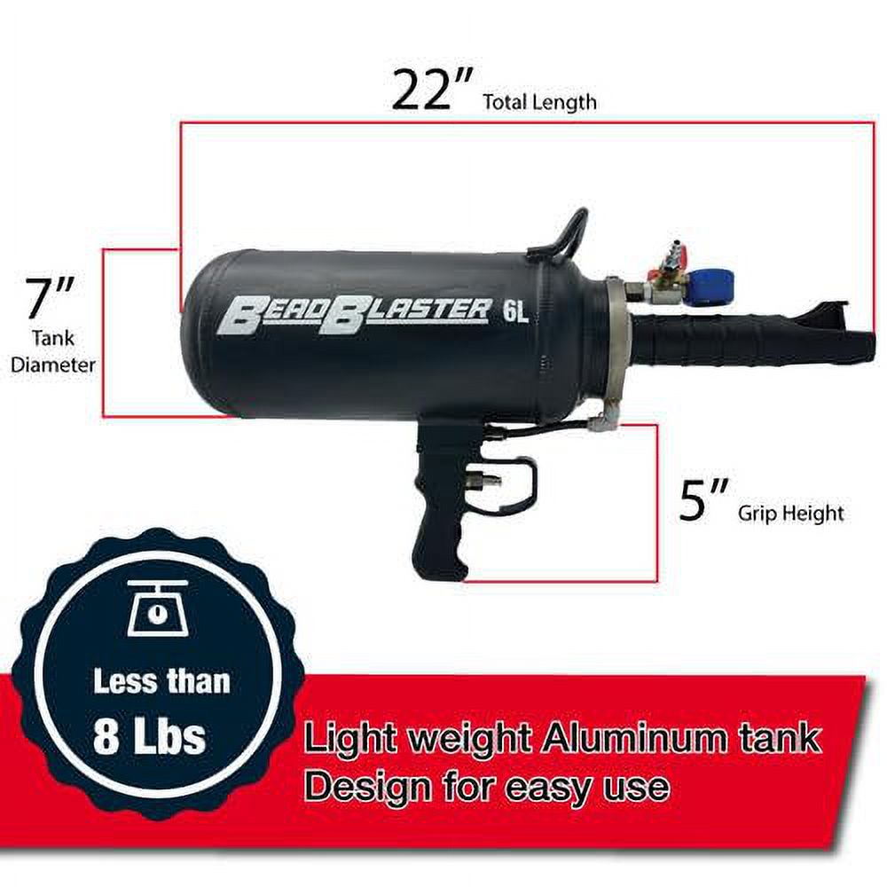 BEAD BLASTER 6L Professional Automotive Tools, Portable Tire Bead Seater Air Blaster Tool Trigger Seating Inflator Black