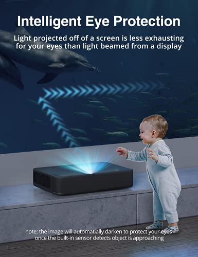 4K Ultra Short Throw Laser TV Home Theatre Projector, 2500 ANSI Lumens,HDR10, Built-in Harman Kardon Soundbar, Ultra HD Smart Laser Projector for Movies&Video&Gaming, Easy Installation